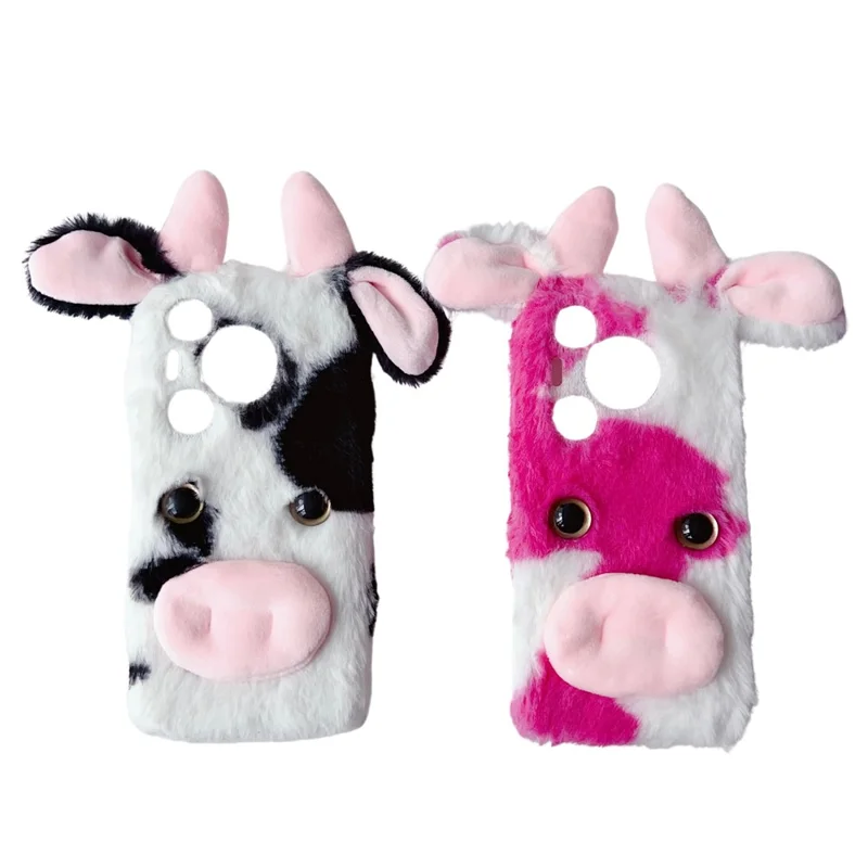 For Huawei Pura 70 Pro / 70 Pro+ Case Fluffy Cows Ear Soft TPU Slim Phone Case - Red