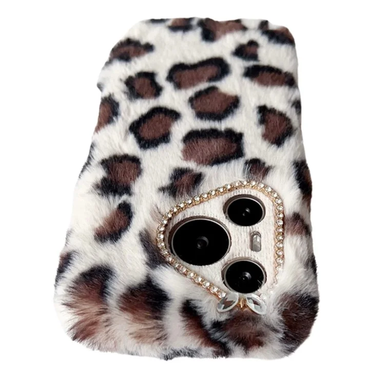 Pour Huawei Pura 70 Coque Imprimé Léopard Peluche TPU Housse de Téléphone - Rose