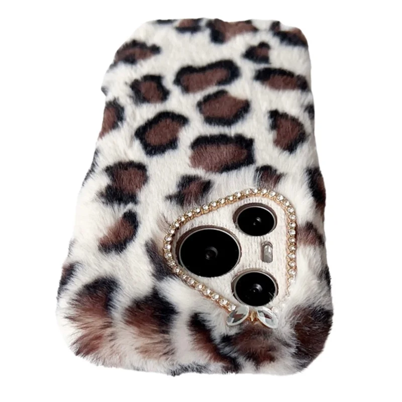 For Huawei Pura 70 Case Leopard Print Plush TPU Phone Cover - Brown