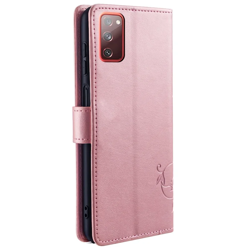 Para Samsung Galaxy S20 FE / S20 FE 5G / S20 FE 2022 / S20 Lite Funda Mariposa Flor Cuero PU Funda Teléfono Compras Online Mayorista - Oro Rosa