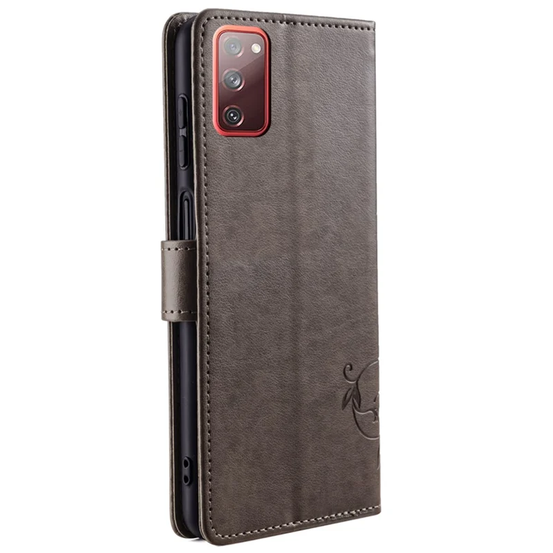 Para Samsung Galaxy S20 FE / S20 FE 5G / S20 FE 2022 / S20 Lite Case Butterfly Flower PU Leather Phone Cover Online Shopping Wholesale - Cinza