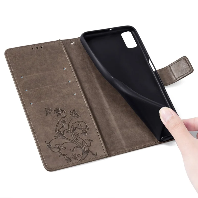 Para Samsung Galaxy S20 FE / S20 FE 5G / S20 FE 2022 / S20 Lite Case Butterfly Flower PU Leather Phone Cover Online Shopping Wholesale - Cinza