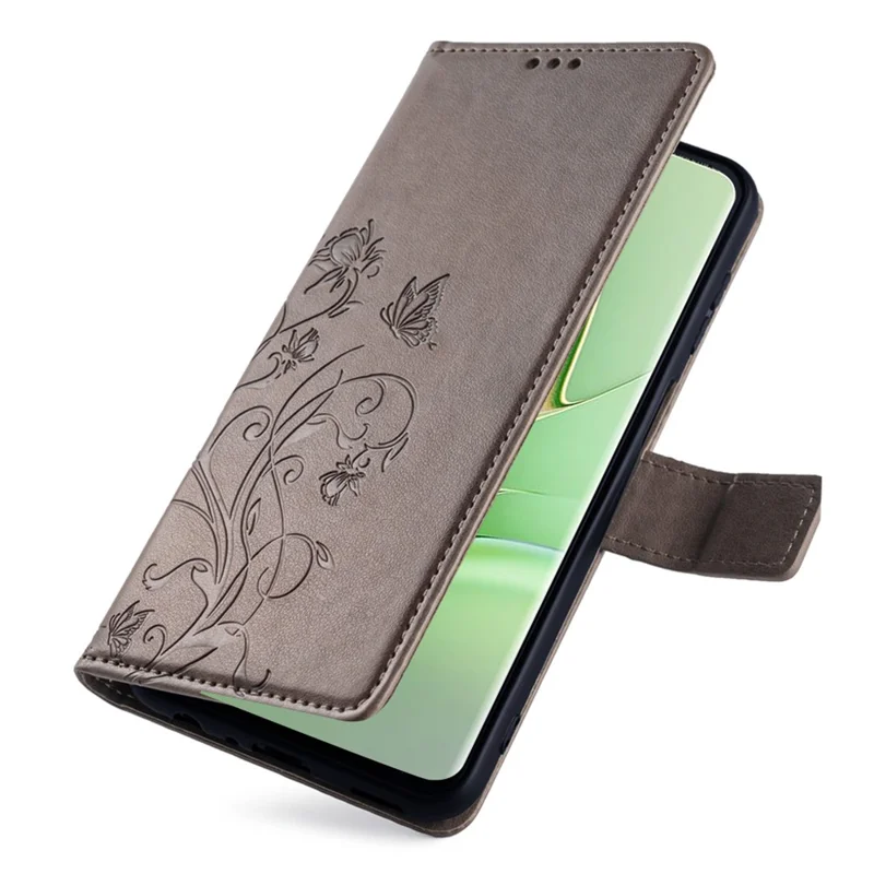 For Motorola Edge 40 5G Wallet Case PU Leather Butterfly Flower Phone Cover Online Shopping Wholesale - Grey