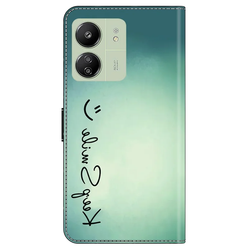 Para Xiaomi Redmi 13C 4G / 13C 5G / Poco C65 4G / Poco M6 5G / 13R 5G Capa Padrão Couro PU com Slots para Cartão/Dinheiro - Mantenha o Sorriso