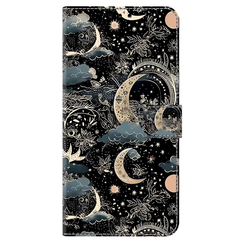 For Sony Xperia 1 IV 5G Cell Phone Case Pattern Design PU Leather Flip Stand Cover - Moon