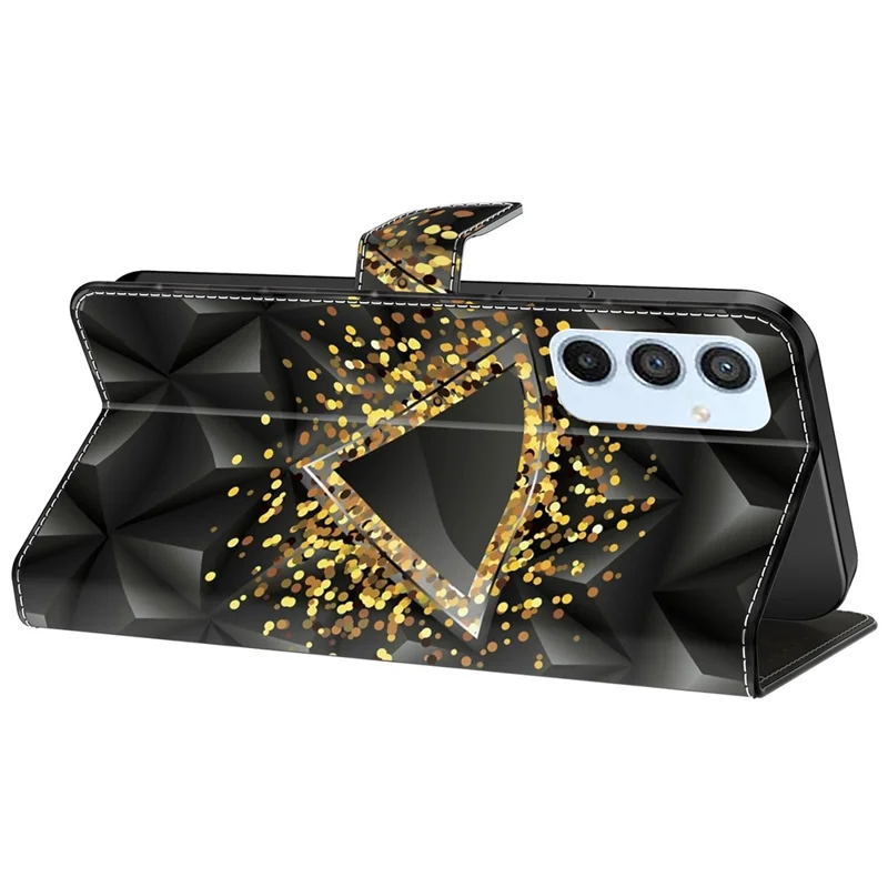 For Samsung Galaxy A54 5G Case PU Leather Stand Magnetic Clasp Pattern Printing Phone Cover - Rhombus