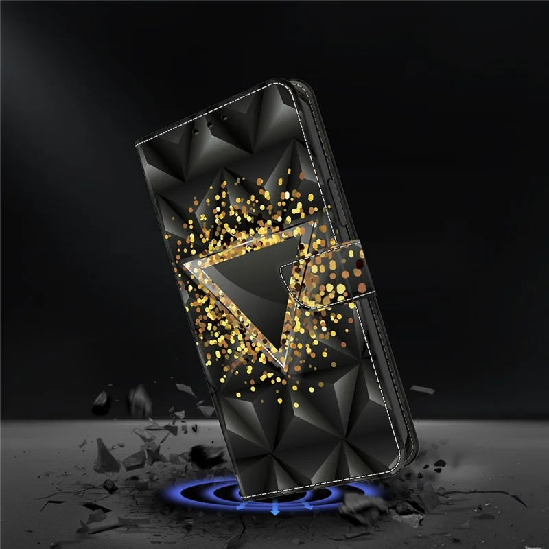 For Samsung Galaxy A54 5G Case PU Leather Stand Magnetic Clasp Pattern Printing Phone Cover - Rhombus