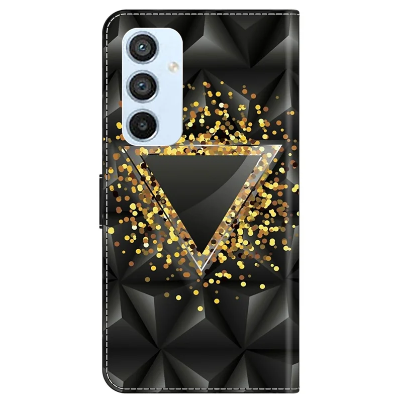 For Samsung Galaxy A54 5G Case PU Leather Stand Magnetic Clasp Pattern Printing Phone Cover - Rhombus