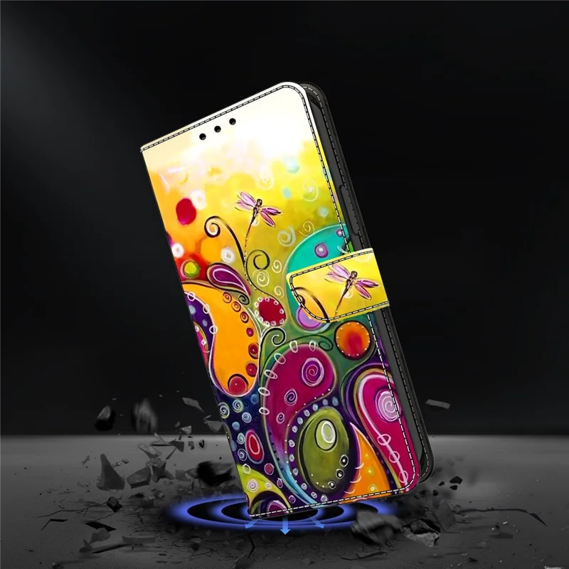 For Samsung Galaxy A52 4G / 5G / A52s 5G Case Pattern Printing Flip Folio Leather Phone Cover - Colorful Flower Vine