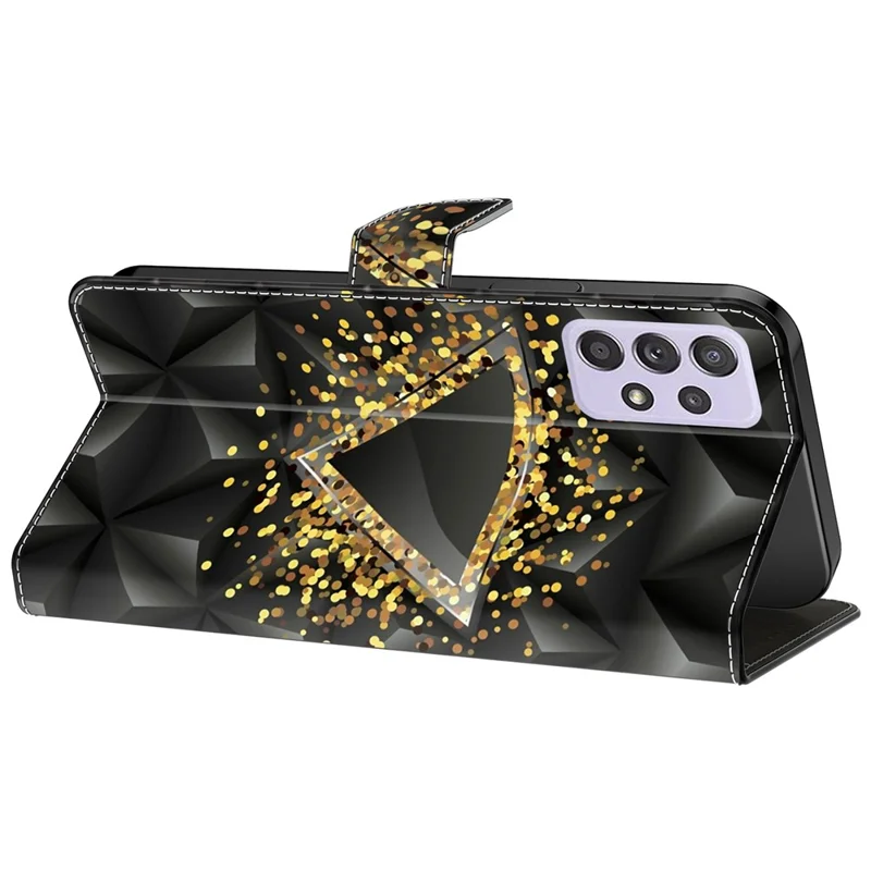 For Samsung Galaxy A52 4G / 5G / A52s 5G Case Pattern Printing Flip Folio Leather Phone Cover - Rhombus