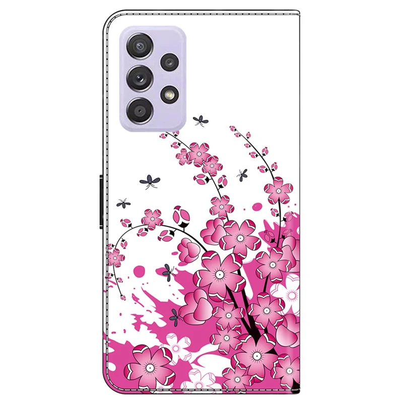 For Samsung Galaxy A52 4G / 5G / A52s 5G Case Pattern Printing Flip Folio Leather Phone Cover - Flower Vine