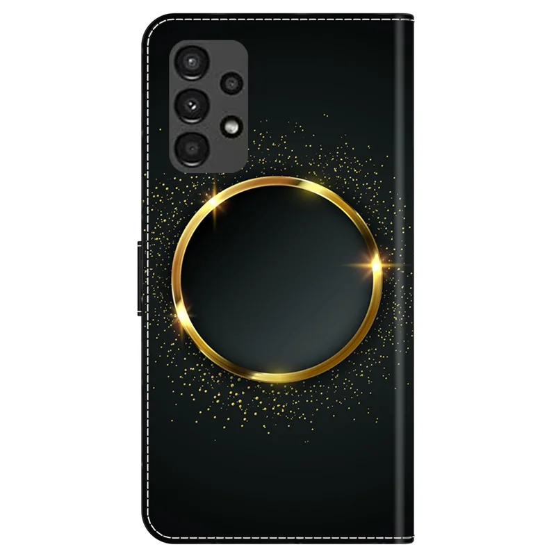 For Samsung Galaxy A13 5G / A13 4G Wallet Case Pattern Print Leather Phone Cover Mobile Accessories   - Gold Ring