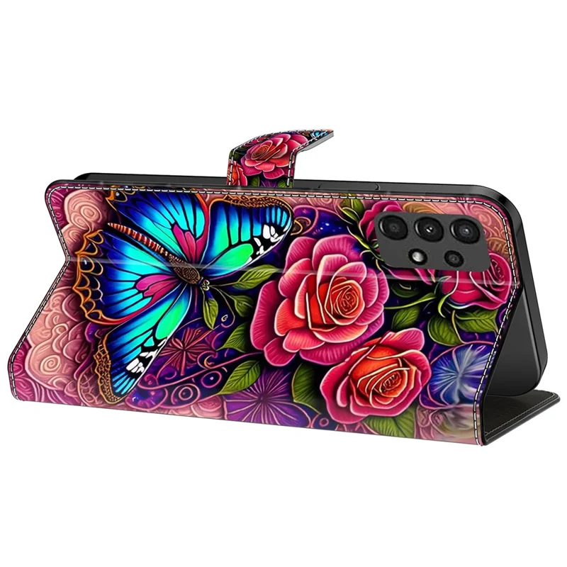 Para Samsung Galaxy A13 5G / A13 4G Capa Carteira Impressão de Padrão de Couro Capa de Telefone Móvel Acessórios Atacado - Borboleta Colorida