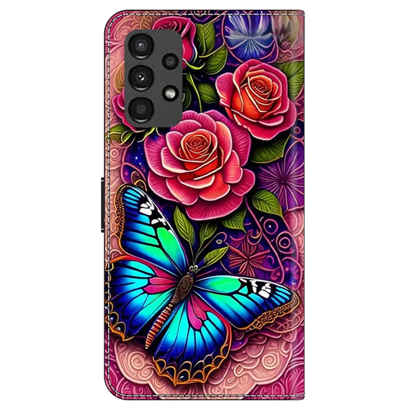 Para Samsung Galaxy A13 5G / A13 4G Capa Carteira Impressão de Padrão de Couro Capa de Telefone Móvel Acessórios Atacado - Borboleta Colorida