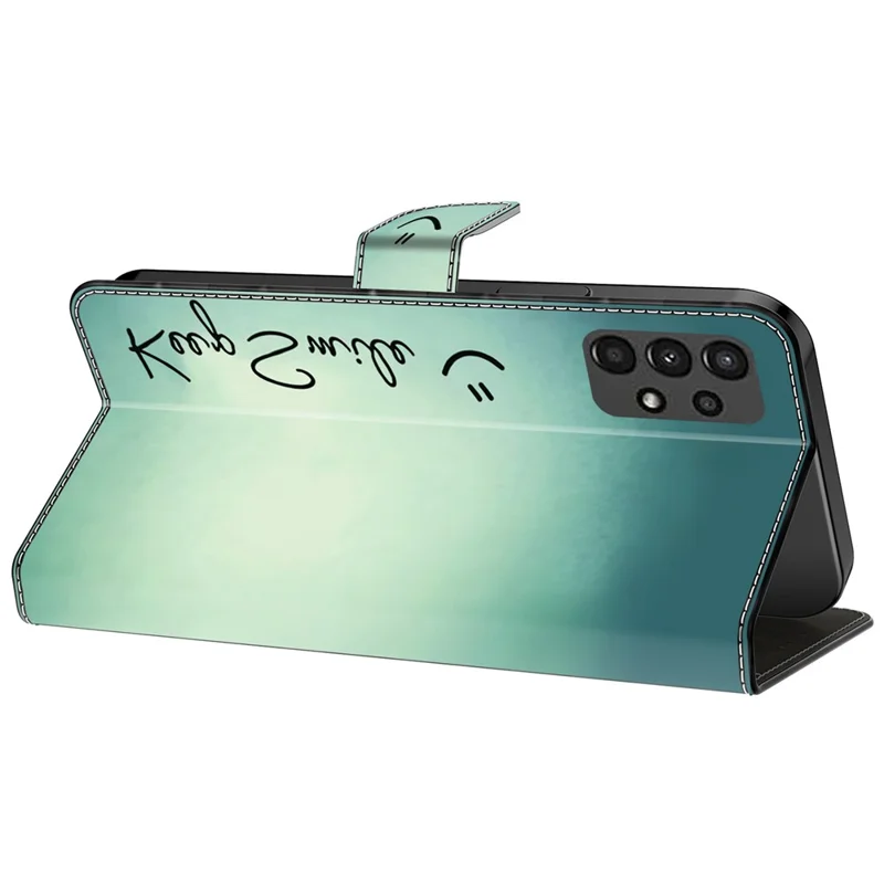 For Samsung Galaxy A13 5G / A13 4G Wallet Case Pattern Print Leather Phone Cover Mobile Accessories   - Keep Smile