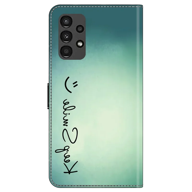 For Samsung Galaxy A13 5G / A13 4G Wallet Case Pattern Print Leather Phone Cover Mobile Accessories   - Keep Smile