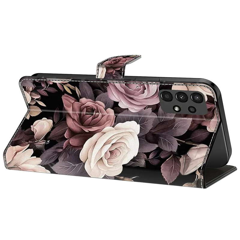 For Samsung Galaxy A13 5G / A13 4G Wallet Case Pattern Print Leather Phone Cover Mobile Accessories   - Rose