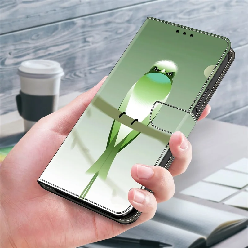 Per Samsung Galaxy A13 5G / A13 4G Custodia Portafoglio Stampa Modello Custodia in Pelle Accessori per Cellulari Vendita all'ingrosso - Uccello Verde