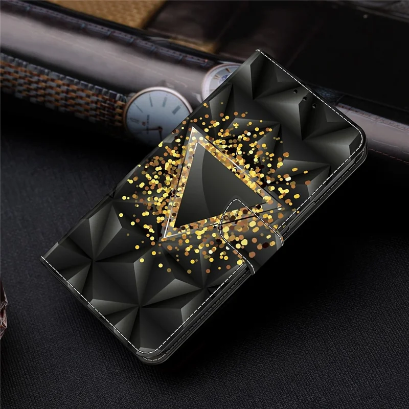 For Samsung Galaxy A34 5G   Case Pattern Print Leather Flip Phone Cover with Wallet - Rhombus