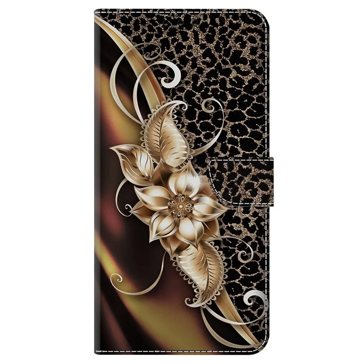 Para Samsung Galaxy A15 4G / 5G Funda Cuero PU Cierre Magnético Función Soporte Patrón Impreso - Flor Metálica
