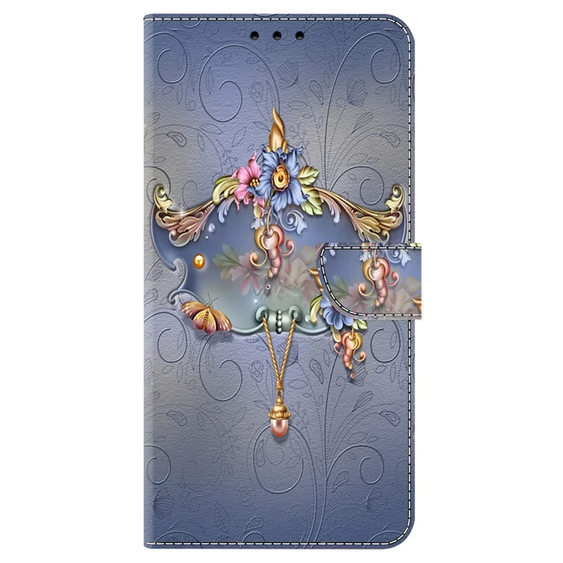 For Samsung Galaxy A15 4G / 5G Case PU Leather Magnetic Clasp Stand Function Phone Cover Pattern Printed - Carving Flower