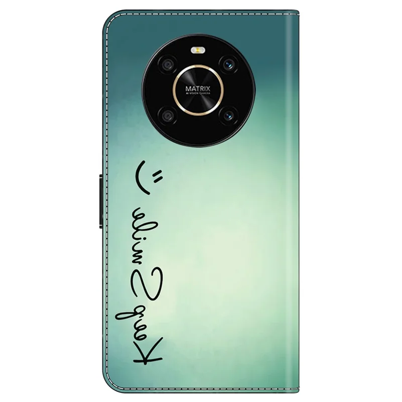 For Honor X9 5G Scratch-Resistant Mobile Phone Case Shockproof Pattern Wallet Stand Cover - Keep Smile