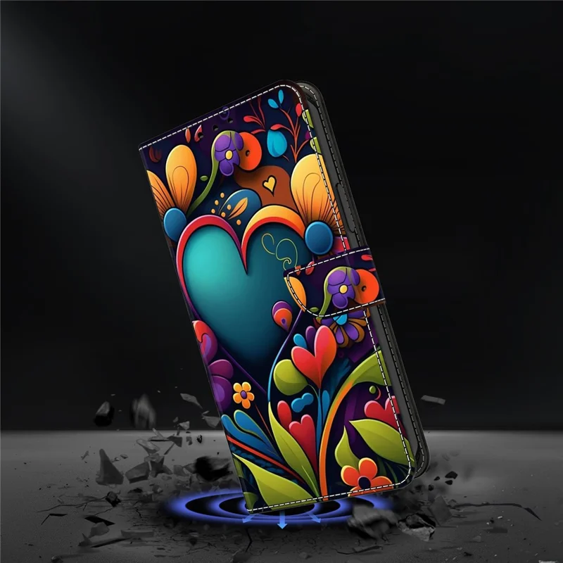 For Honor 90 Pro Case PU Leather Card Slots Phone Back Cover Pattern Printing Design - Pink Flower