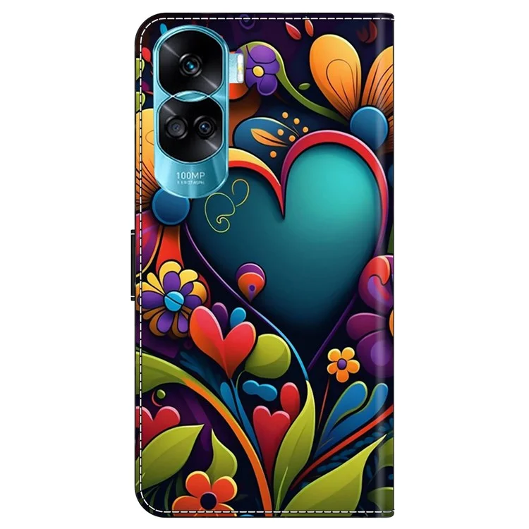 Per i casi For Honor 90 Lite 5G / X50i 5G Custodia per telefono magnetica Stampa a motivi Custodia portafoglio Anti-graffio - Fiore Vite