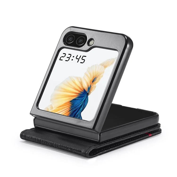 LC.IMEEKE Para Samsung Galaxy Z Flip6 5G Funda Textura de Fibra de Carbono Portacartas Funda Trasera del Teléfono - Rayas Verticales