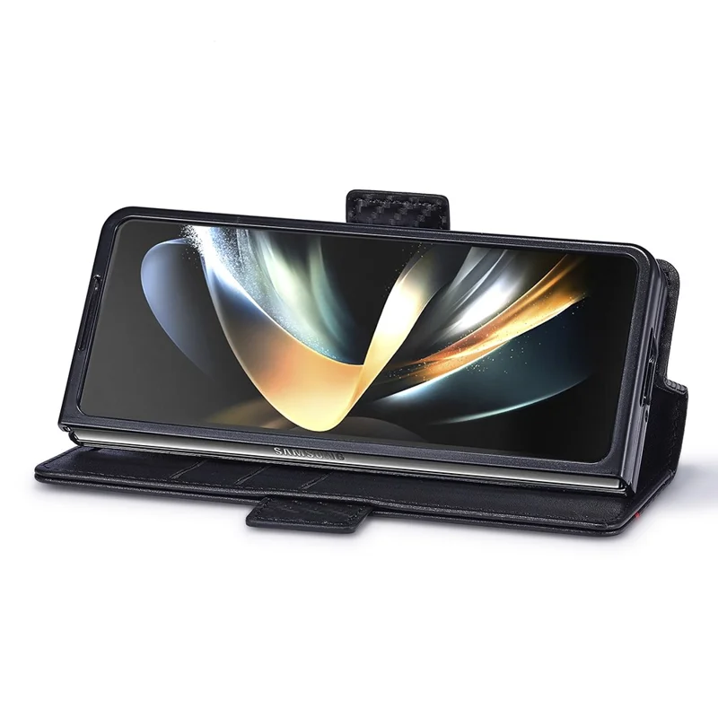 LC.IMEEKE For Samsung Galaxy Z Fold6 5G Case Carbon Fiber Texture Magnetic Closure Phone Cover - Horizontal Stripe