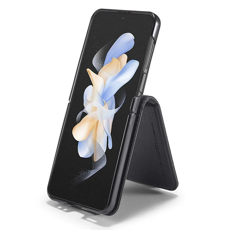 LC.IMEEKE For Samsung Galaxy Z Flip6 5G Funda para teléfono Bloqueo RFID Ranura para tarjeta Cubierta de cuero PU - Negro