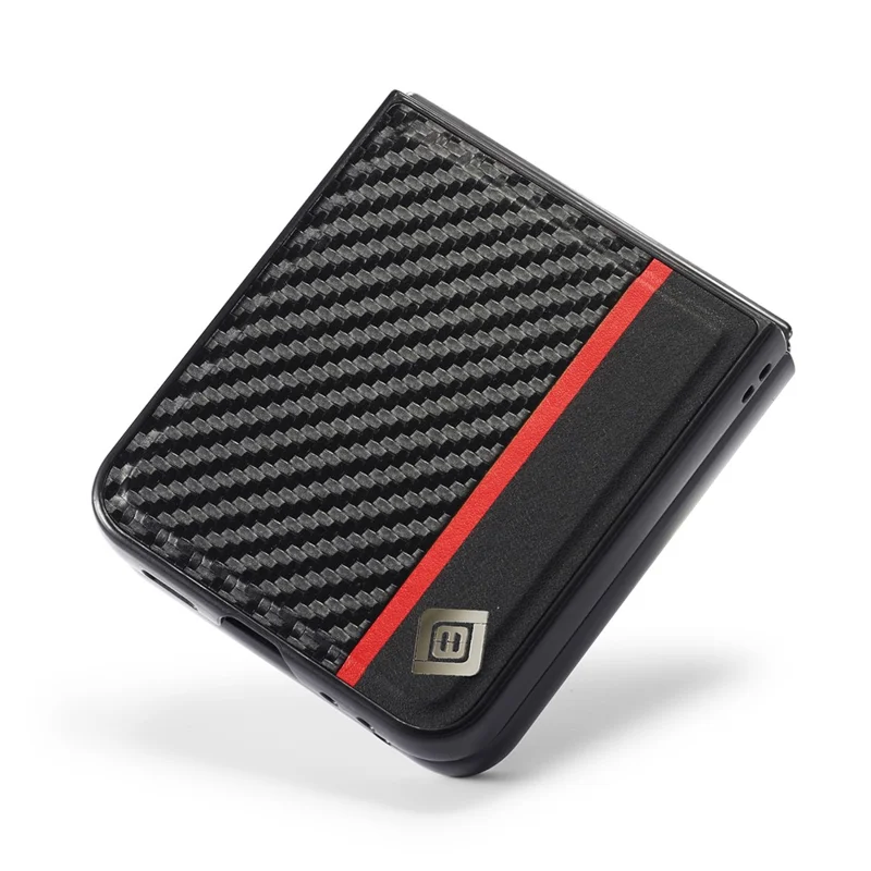 LC.IMEEKE Pour Samsung Galaxy Z Flip6 5G Etui en Cuir+EVA Fibre de Carbone Texture Étui Téléphone