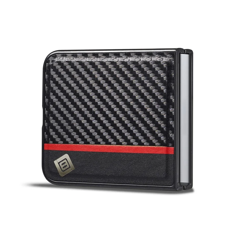 LC.IMEEKE Pour Samsung Galaxy Z Flip6 5G Etui en Cuir+EVA Fibre de Carbone Texture Étui Téléphone