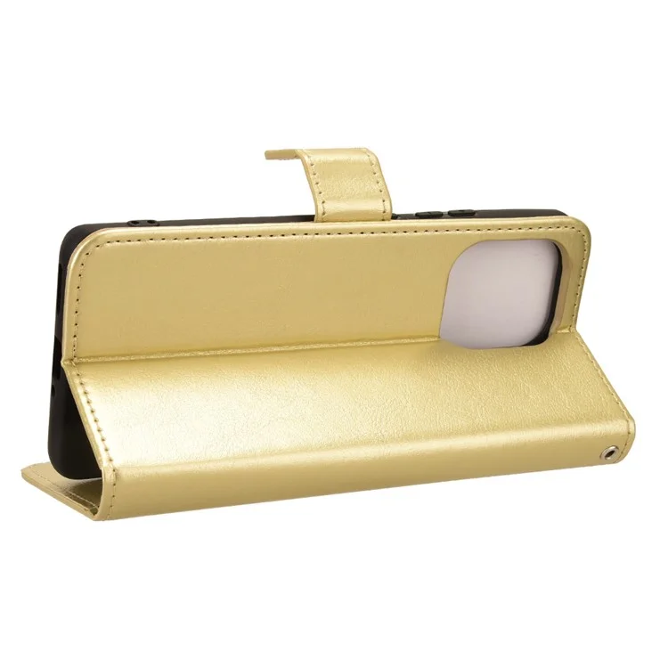 Für Motorola Edge 50s Pro 5G / Edge 50 Pro 5G / Edge 50 5G Lederfaltende Standbrieftaschen-Handyhülle, Crazy Horse-Textur - Gold