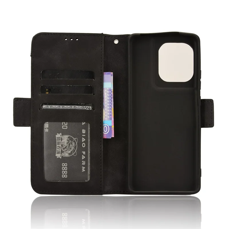 For Motorola Edge 50s Pro 5G / Edge 50 Pro 5G / Edge 50 5G Case Leather Drop-Proof Wallet Phone Cover with Multiple Card Slots - Black