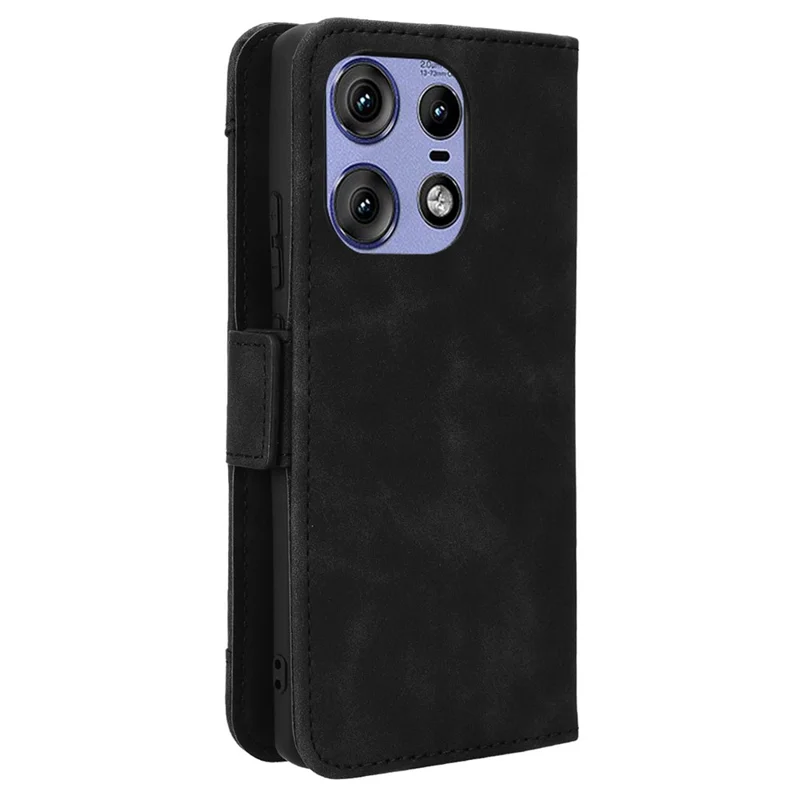 For Motorola Edge 50s Pro 5G / Edge 50 Pro 5G / Edge 50 5G Case Leather Drop-Proof Wallet Phone Cover with Multiple Card Slots - Black