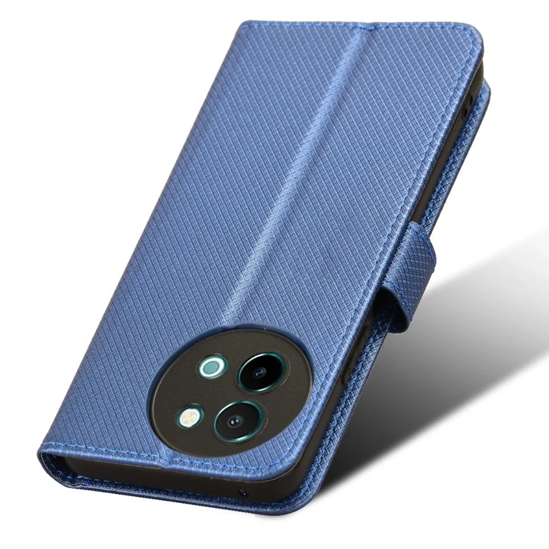 For vivo Y38 5G / Y200i 5G / Y58 5G Wallet Phone Case Diamond Texture PU Leather Flip Cell Phone Cover - Blue