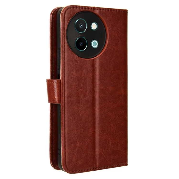 Pour vivo Y38 5G / Y200i 5G / Y58 5G Folding Stand Leather Wallet Phone Case Mobile Accessories Wholesale - Marron