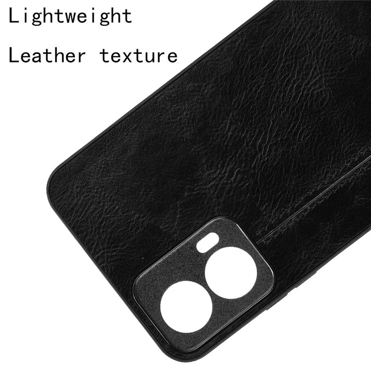 Para Motorola Moto G45 5G / G34 5G Funda para teléfono móvil Carcasa trasera de cuero PU + PC + TPU con línea de costura - Negro