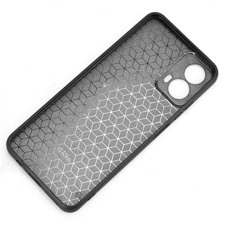 Para Motorola Moto G45 5G / G34 5G Funda para teléfono móvil Carcasa trasera de cuero PU + PC + TPU con línea de costura - Negro