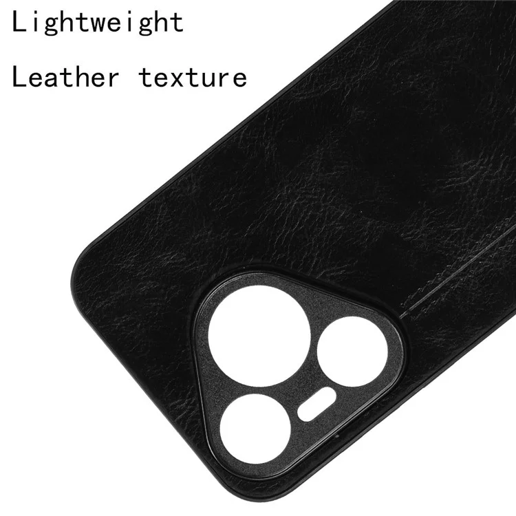 Para Huawei Pura 70 Case PU+PC+TPU Phone Back Cover Linha de Costura Design - Preto