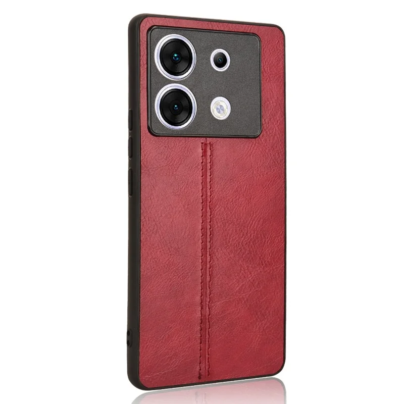 For Infinix Zero 30 5G Cover PU Leather+PC+TPU Stitching Line Design Cell Phone Case - Red