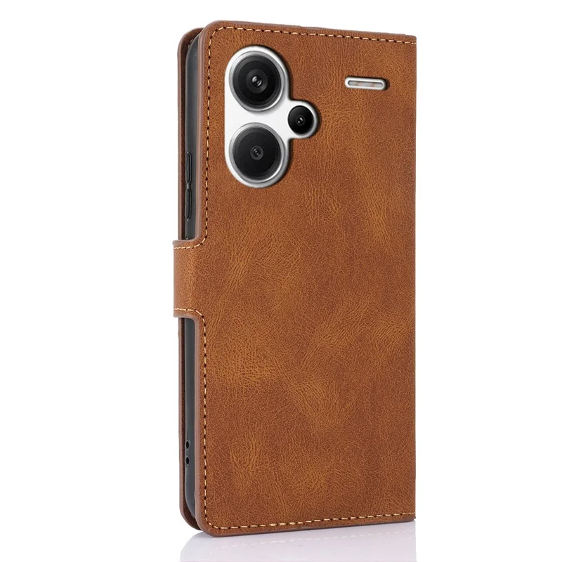 For Xiaomi Redmi Note 13 Pro+ 5G Cell Phone Cases Magnetic Clasp Leather Stand Cover - Brown
