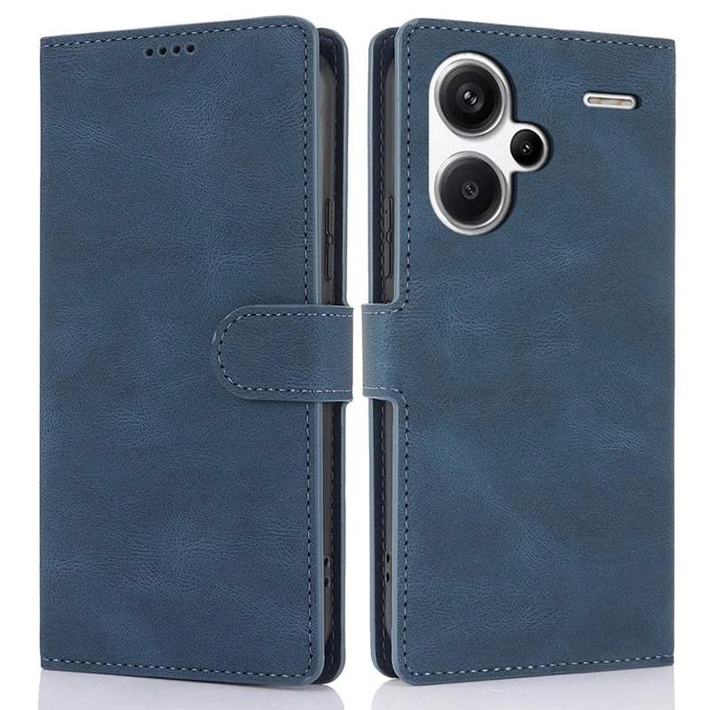 For Xiaomi Redmi Note 13 Pro+ 5G Cell Phone Cases Magnetic Clasp Leather Stand Cover - Blue