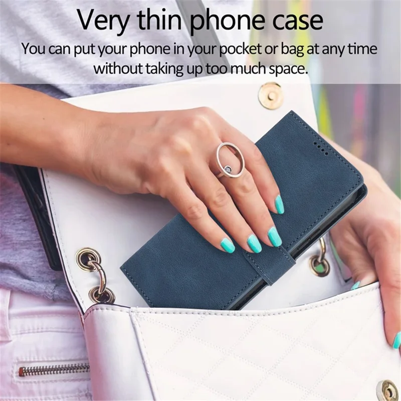 For Xiaomi Redmi Note 13 Pro+ 5G Cell Phone Cases Magnetic Clasp Leather Stand Cover - Blue