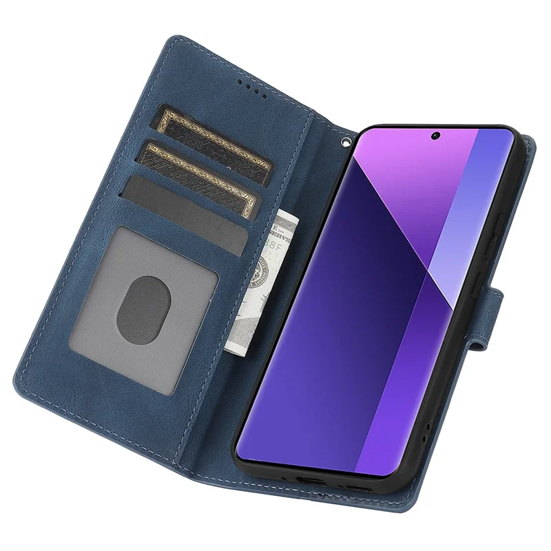 For Xiaomi Redmi Note 13 Pro+ 5G Cell Phone Cases Magnetic Clasp Leather Stand Cover - Blue
