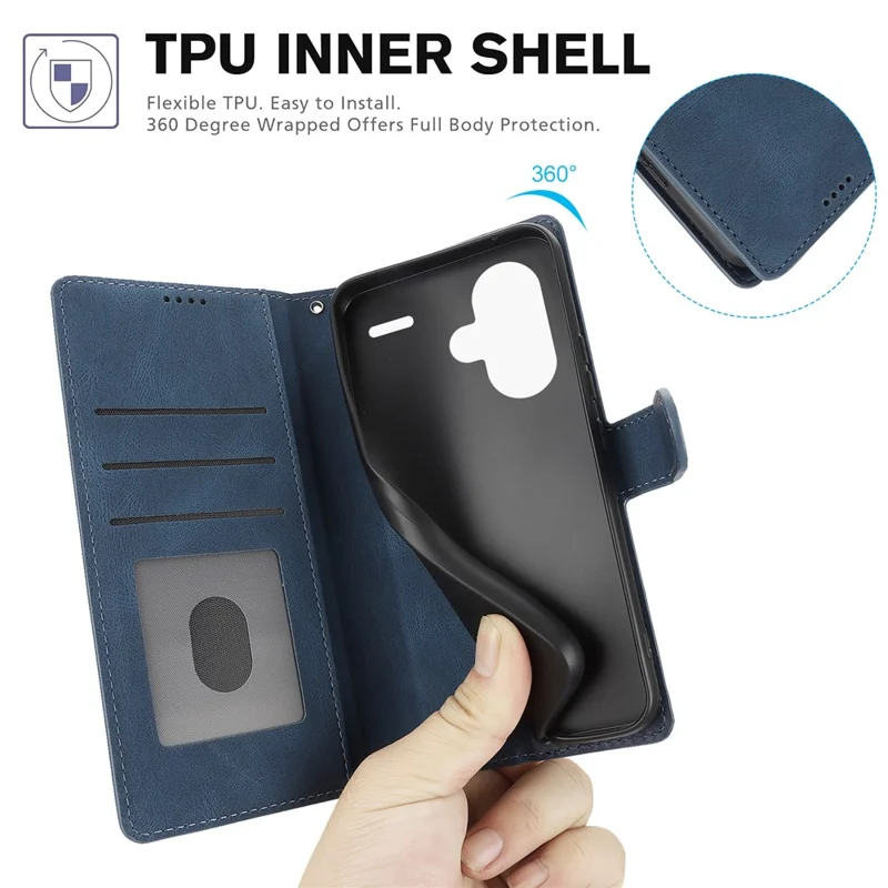 For Xiaomi Redmi Note 13 Pro+ 5G Cell Phone Cases Magnetic Clasp Leather Stand Cover - Blue