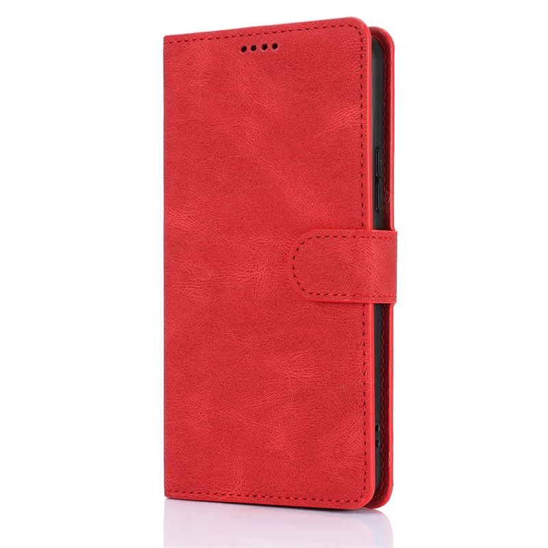 For Xiaomi Redmi Note 13 Pro+ 5G Cell Phone Cases Magnetic Clasp Leather Stand Cover - Red