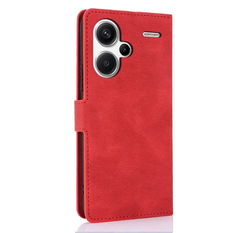 For Xiaomi Redmi Note 13 Pro+ 5G Cell Phone Cases Magnetic Clasp Leather Stand Cover - Red