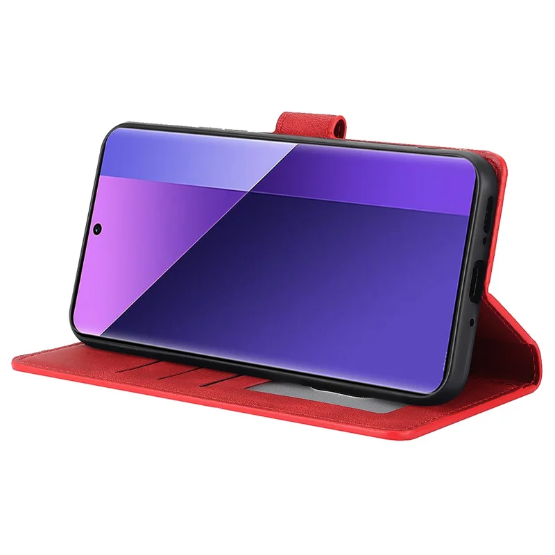 For Xiaomi Redmi Note 13 Pro+ 5G Cell Phone Cases Magnetic Clasp Leather Stand Cover - Red